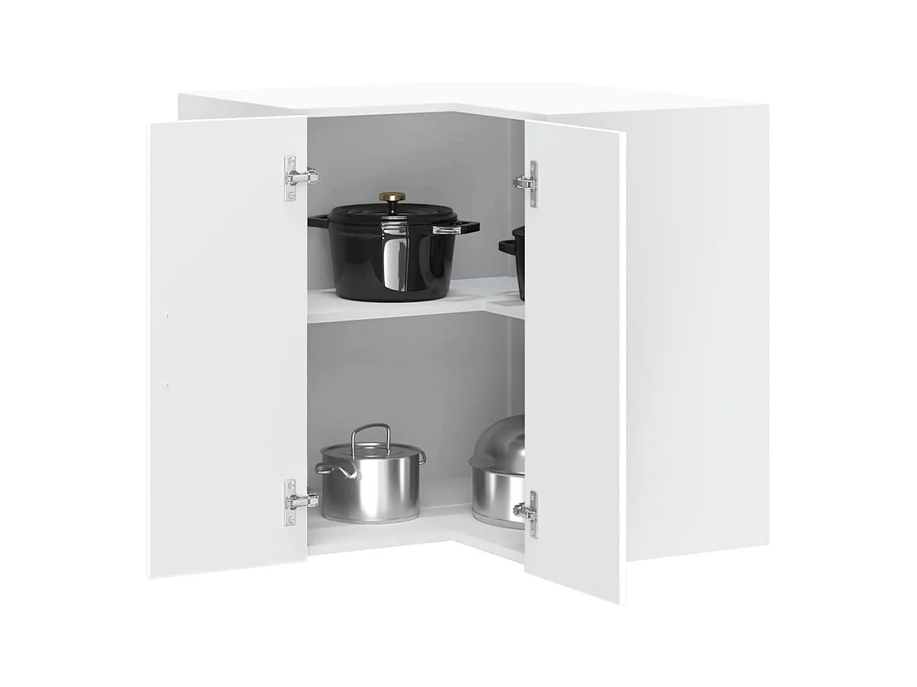 Armoire d'angle murale de cuisine Porto blanc bois d'ingénierie