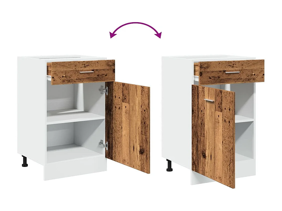 Schubunterschrank Lyon Altholz-Optik 50x46x81,5 cm Holzwerkstoff