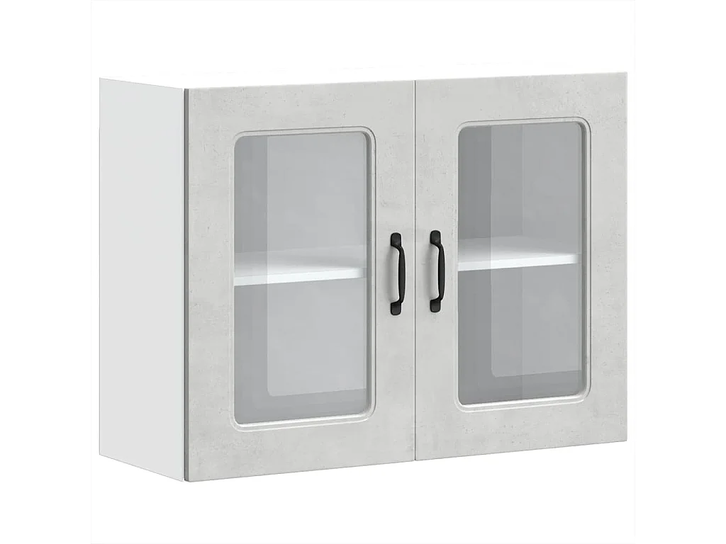 Armario pared cocina puerta de cristal Kalmar gris hormigón