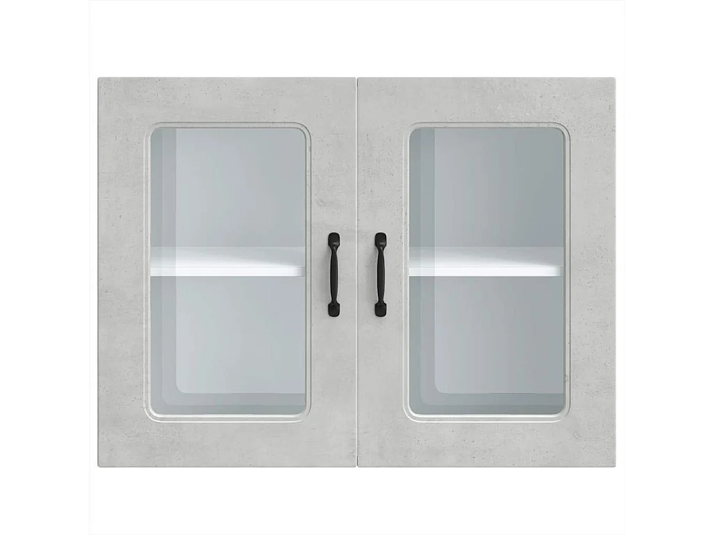 Armoire murale de cuisine avec porte en verre Kalmar gris béton