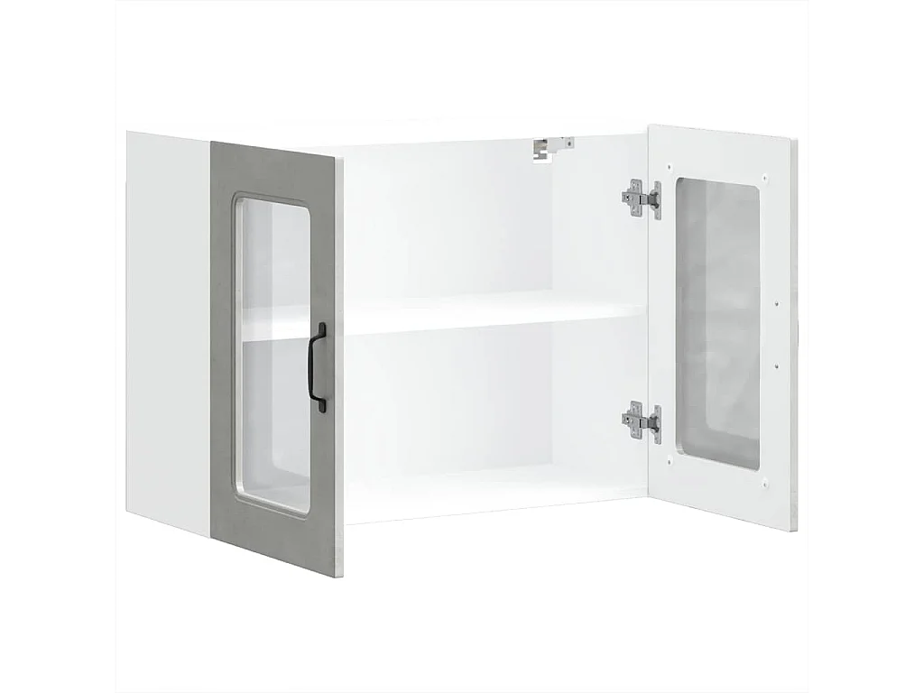 Armoire murale de cuisine avec porte en verre Kalmar gris béton