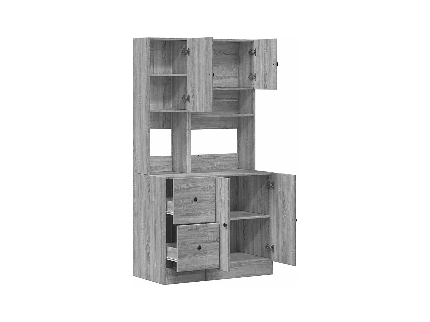 Mobile da Cucina Grigio Sonoma 95x50x180cm in Legno Multistrato