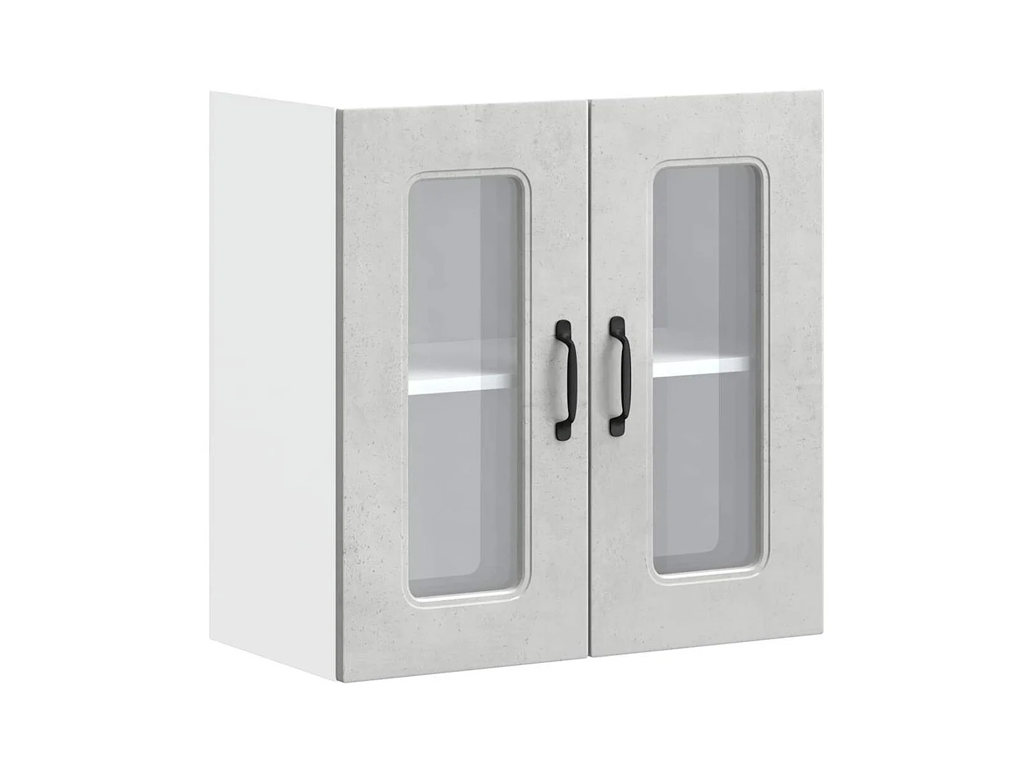 Küchen-Hängeschrank mit Glastür Kalmar Betongrau Holzwerkstoff