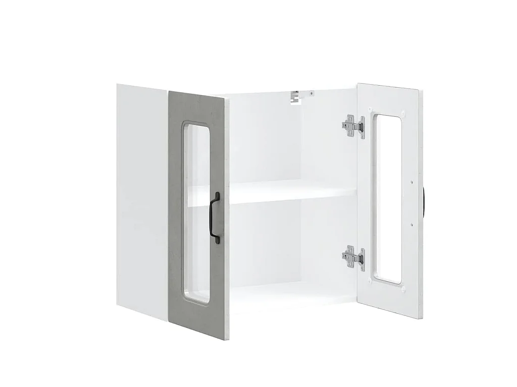 Armoire murale de cuisine avec porte en verre Kalmar gris béton