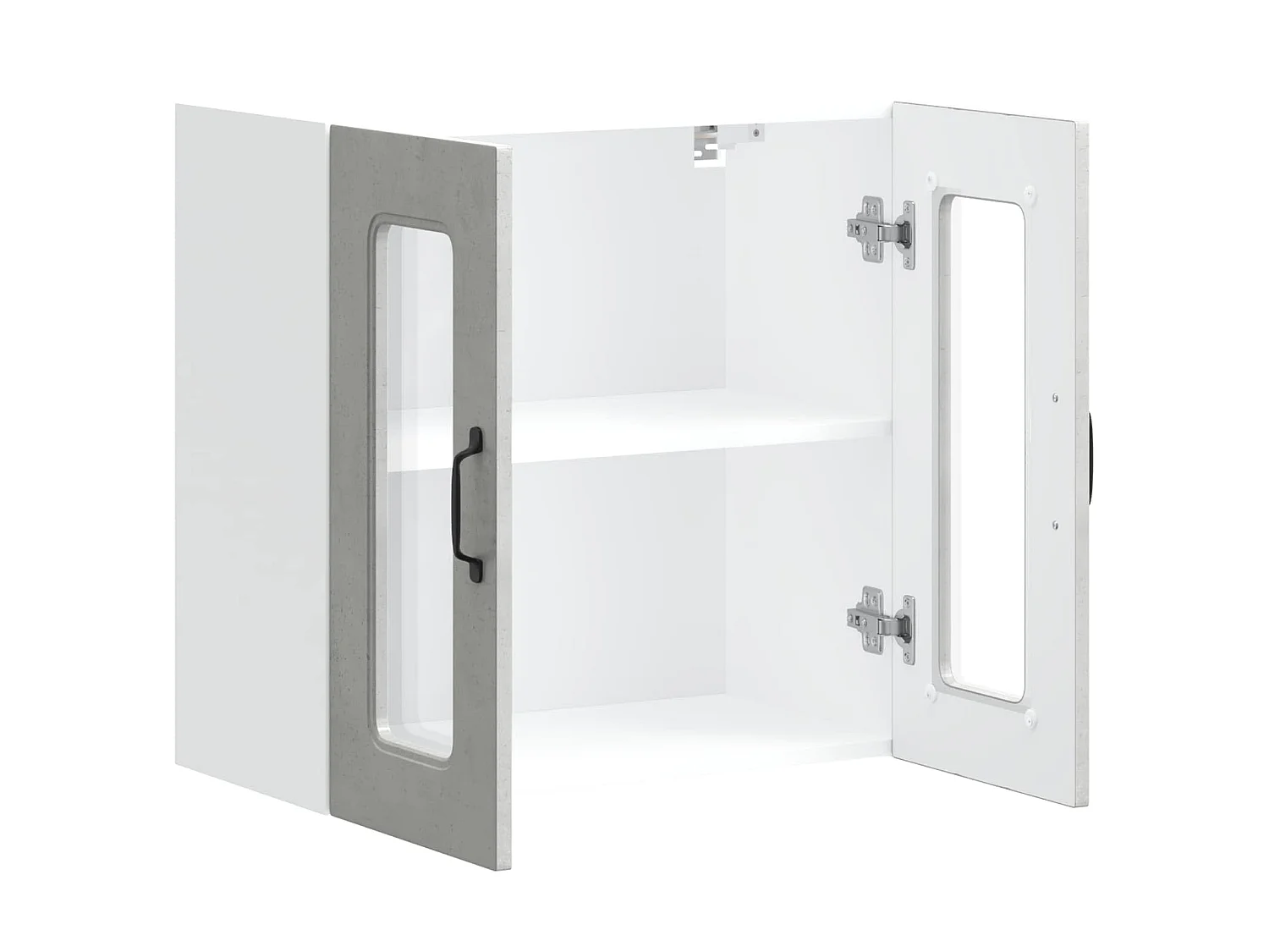 Armoire murale de cuisine avec porte en verre Kalmar gris béton