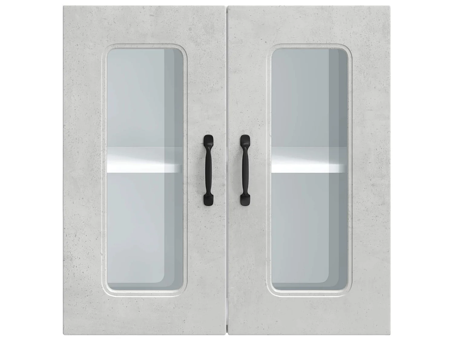 Armoire murale de cuisine avec porte en verre Kalmar gris béton