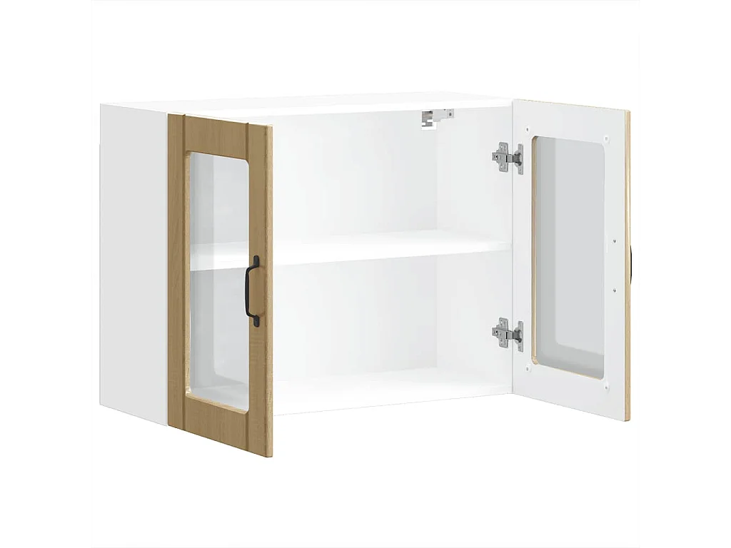 Armoire murale de cuisine avec porte vitrée "Lucca" en chêne Sonoma