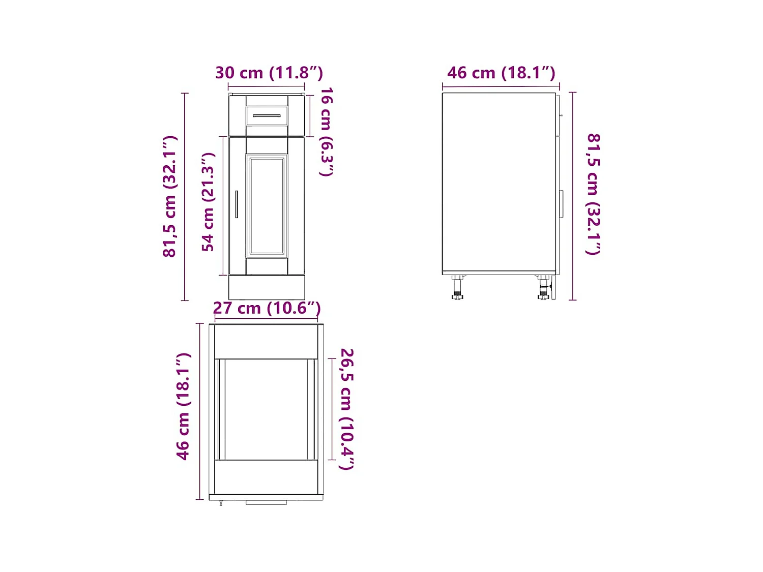 Armoire de cuisine Porto blanc bois d'ingénierie