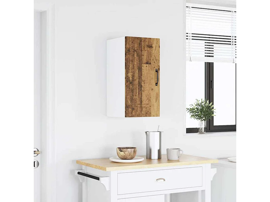 Armoire murale de cuisine Kalmar vieux bois bois d'ingénierie