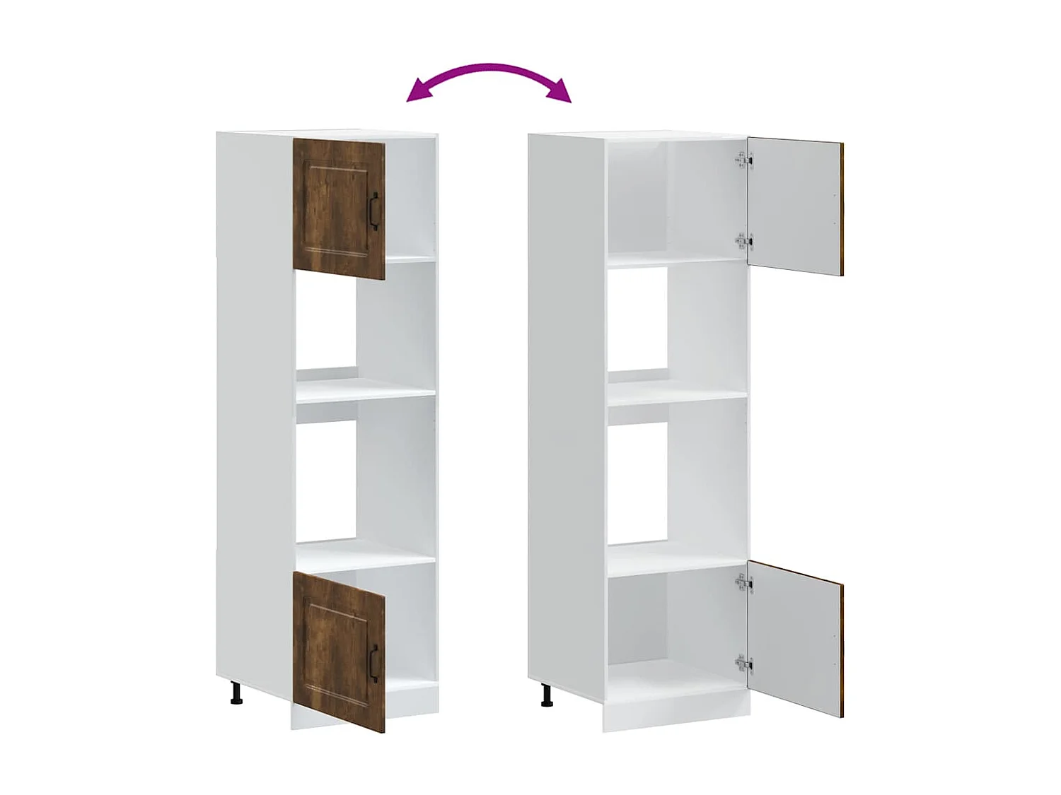 Armadi Forno 2 pz Kalmar Rovere Fumo in Legno Multistrato