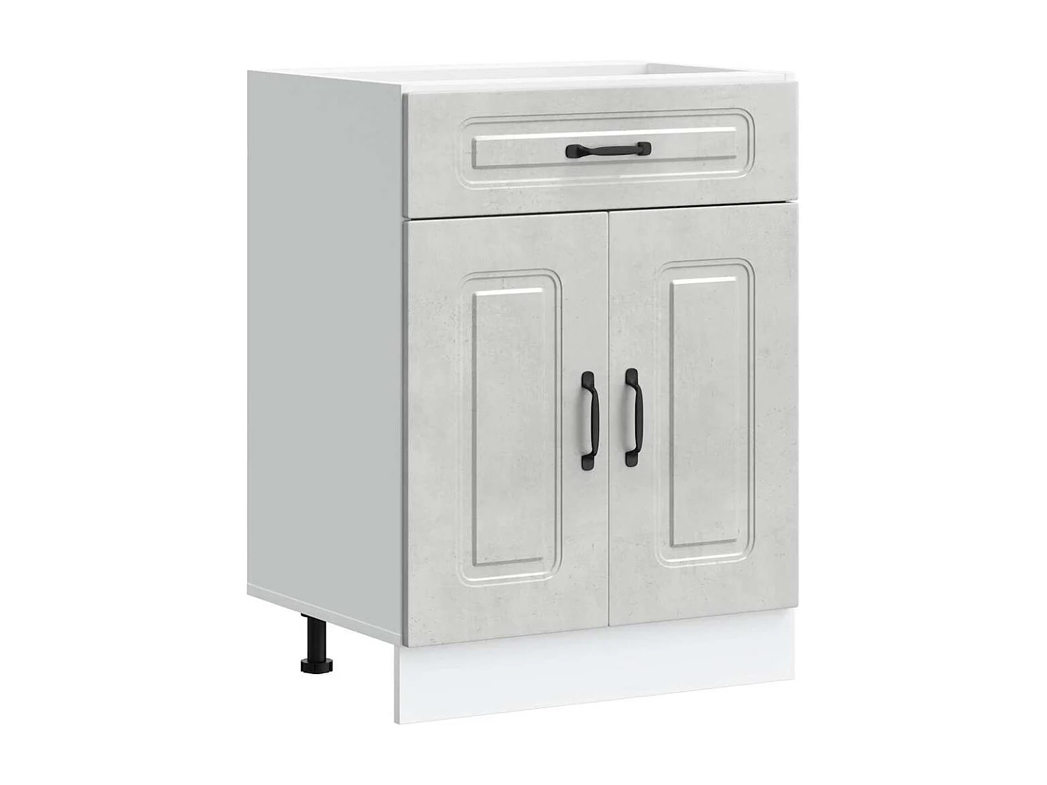 Armoire de cuisine Kalmar gris béton bois d'ingénierie