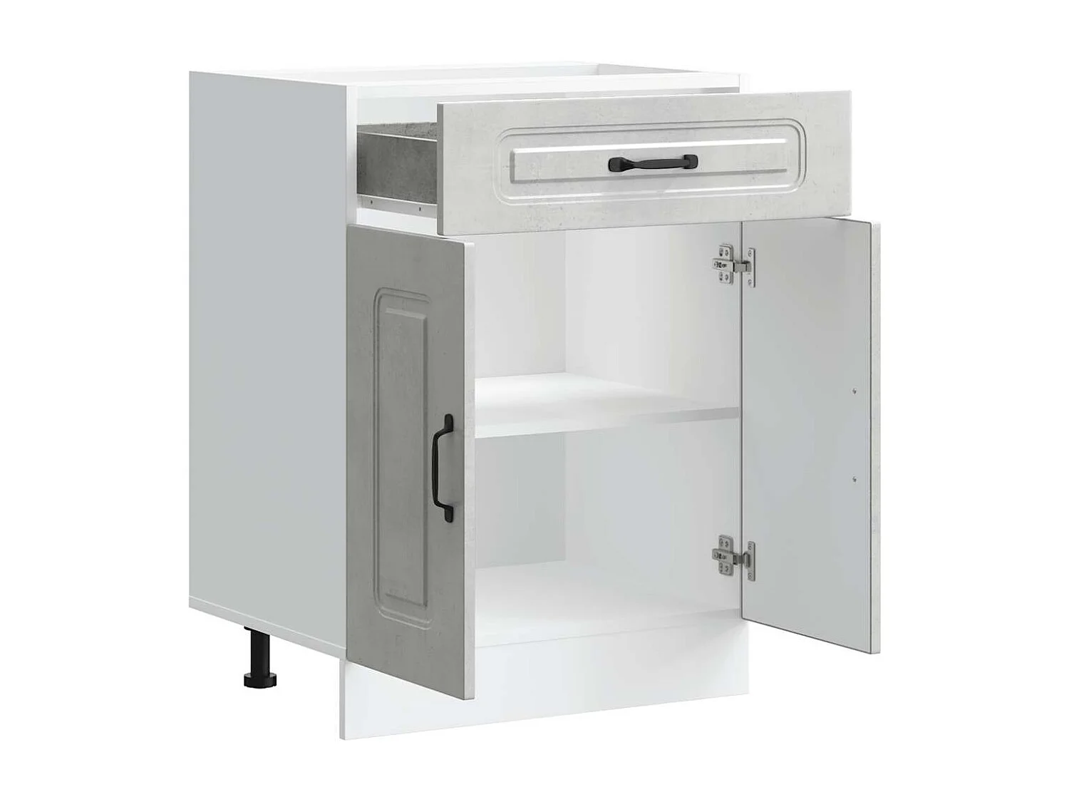 Armoire de cuisine Kalmar gris béton bois d'ingénierie