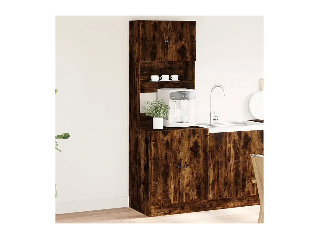 Armoire de cuisine chêne fumé 60x50x180 cm bois d'ingénierie