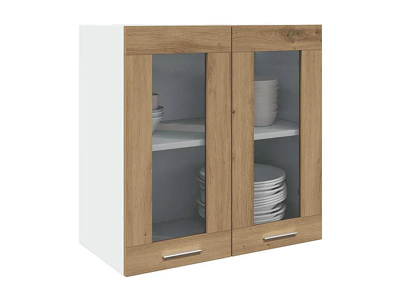 Armoire murale de cuisine "Lyon" avec porte vitrée Chêne artisanal 60 x 31 x 60 cm