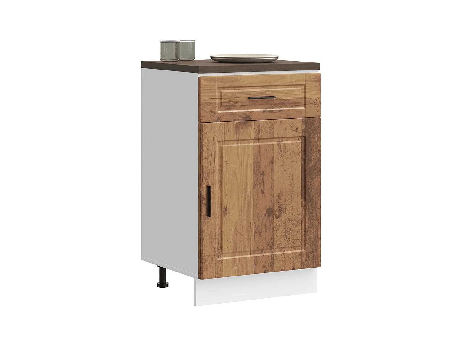 Onderkast "Porto" bewerkt hout oud houtkleurig