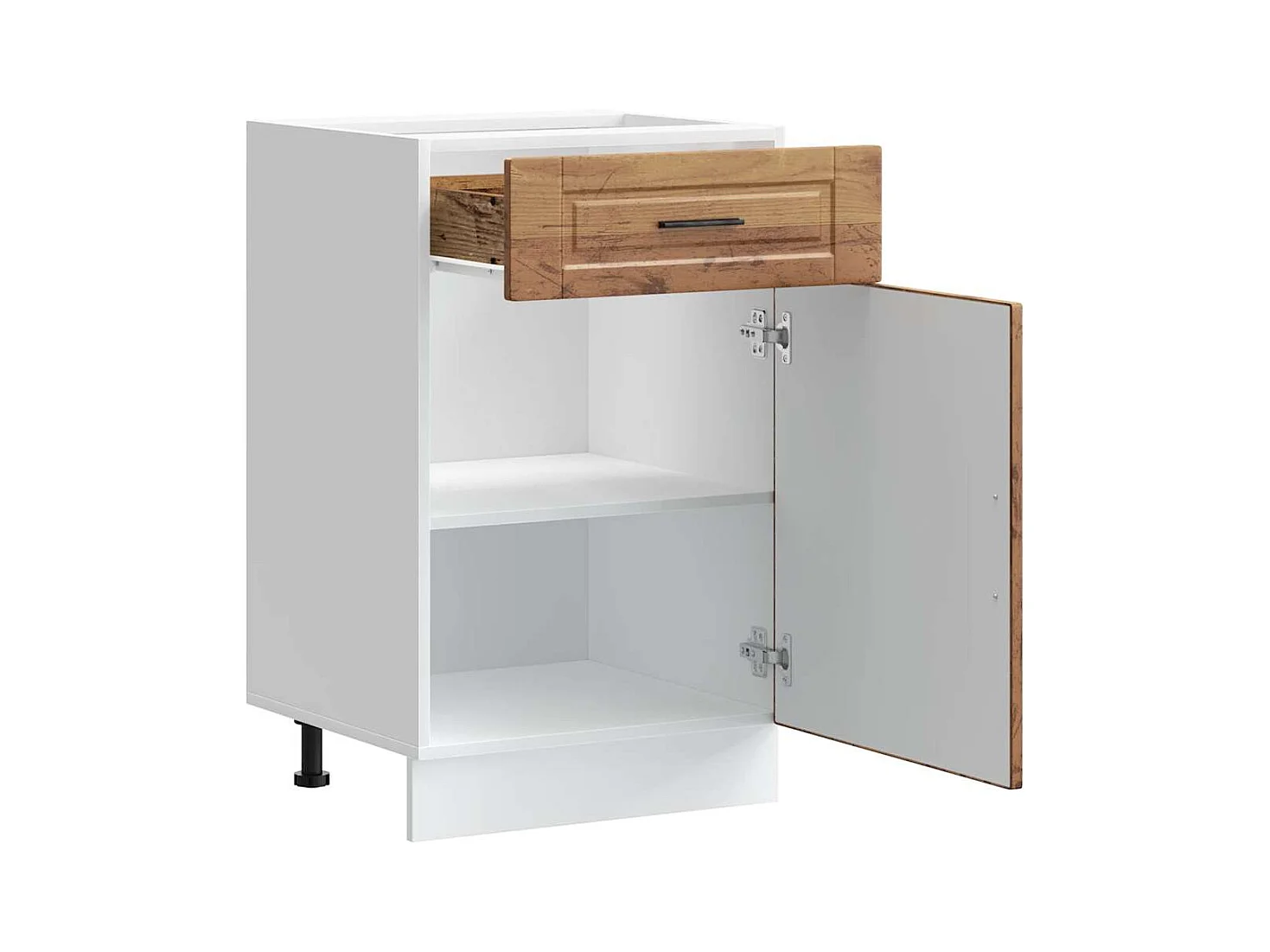 Onderkast "Porto" bewerkt hout oud houtkleurig