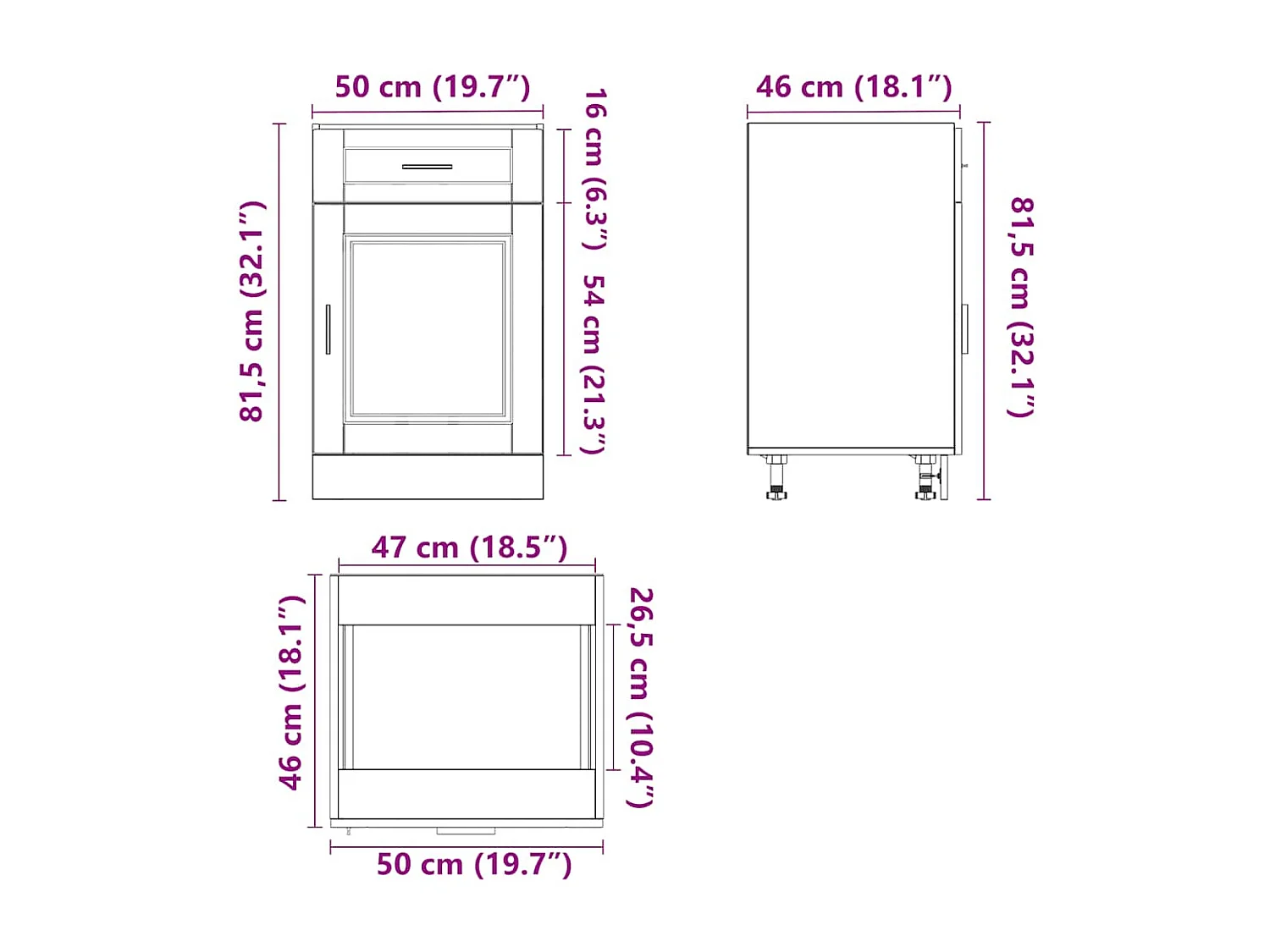 Armoire de cuisine Porto vieux bois bois d'ingénierie