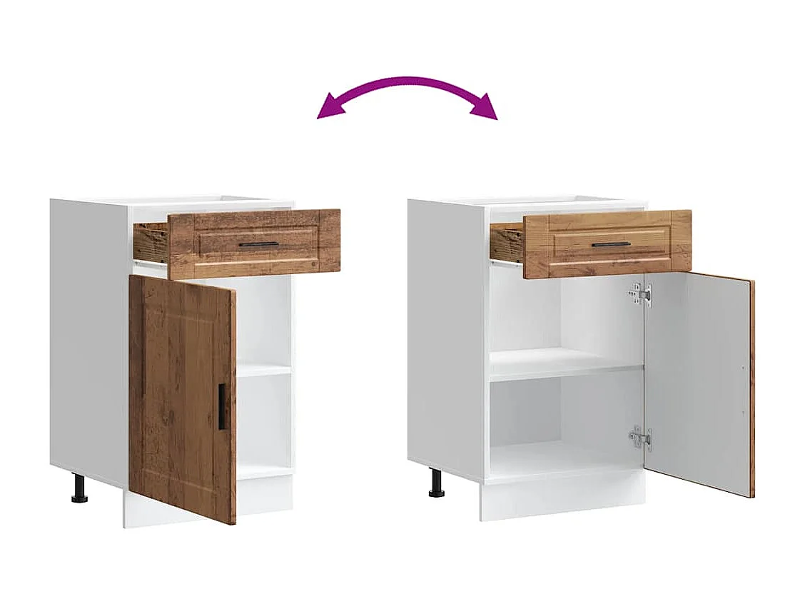 Armoire de cuisine Porto vieux bois bois d'ingénierie