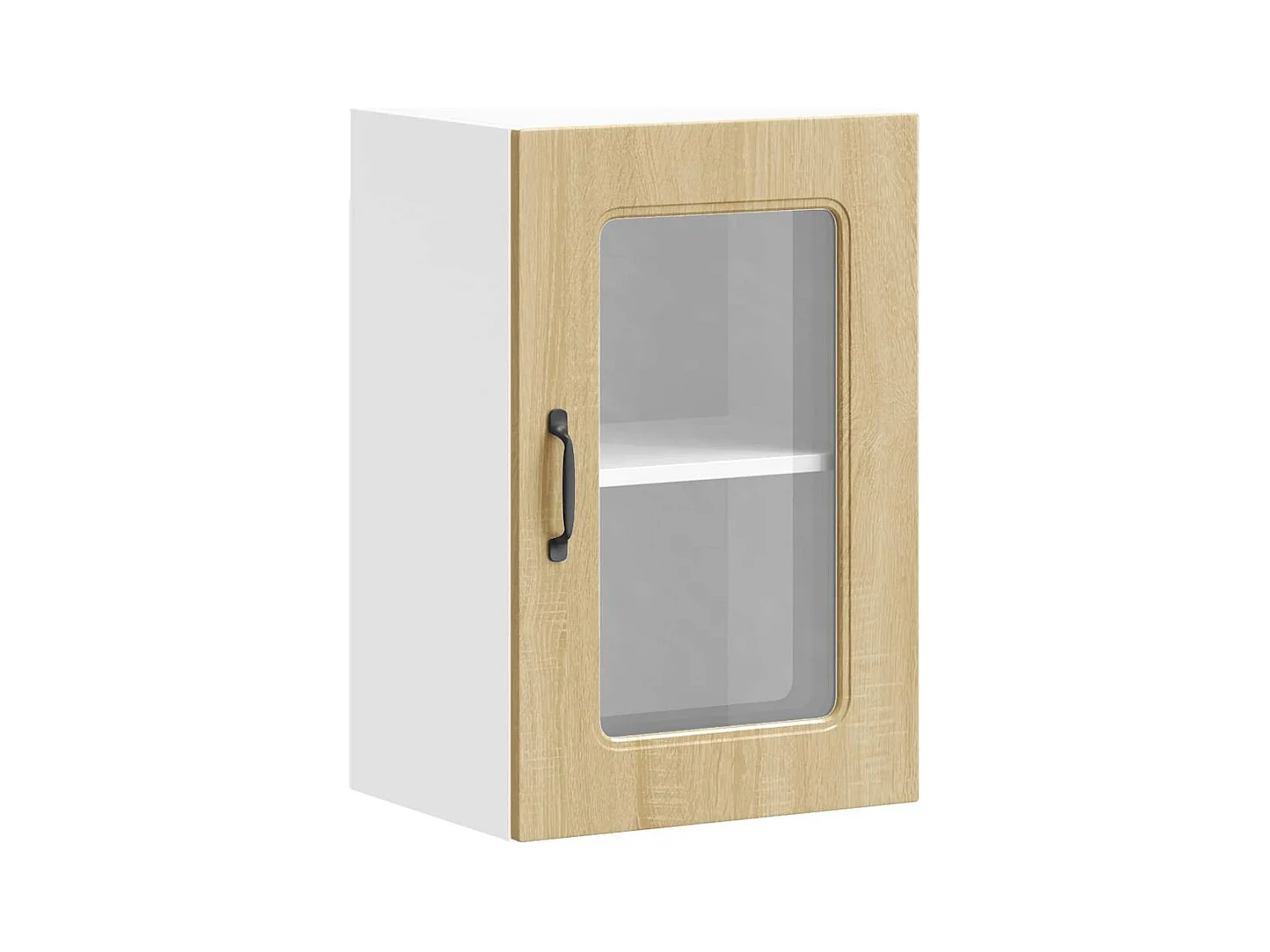 Armoire murale de cuisine avec porte vitrée "Kalmar" en bois d'ingénierie chêne Sonoma