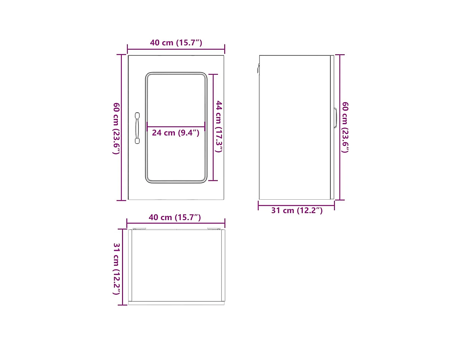 Armoire murale de cuisine avec porte vitrée "Kalmar" en bois d'ingénierie chêne Sonoma
