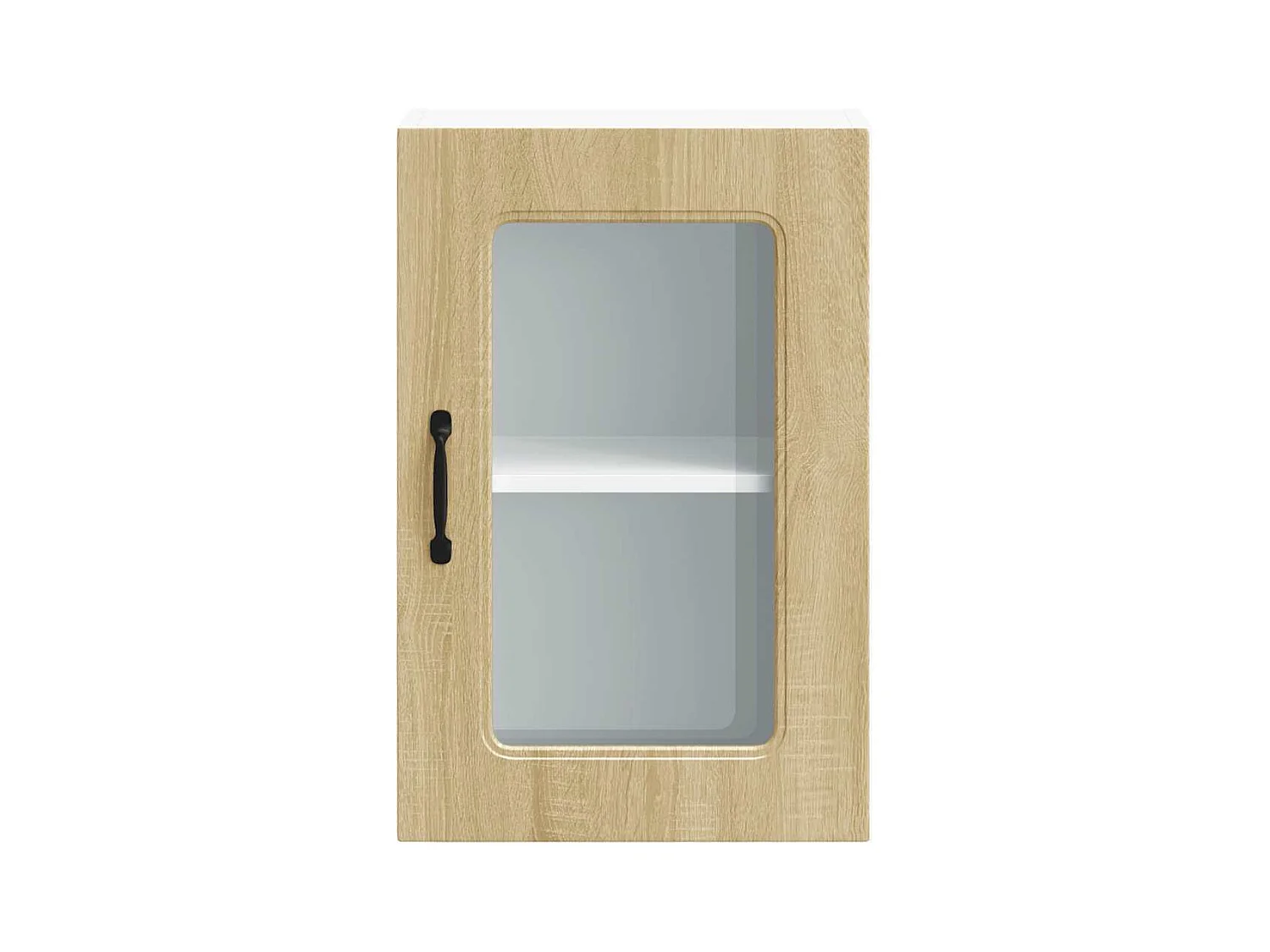 Armoire murale de cuisine avec porte vitrée "Kalmar" en bois d'ingénierie chêne Sonoma