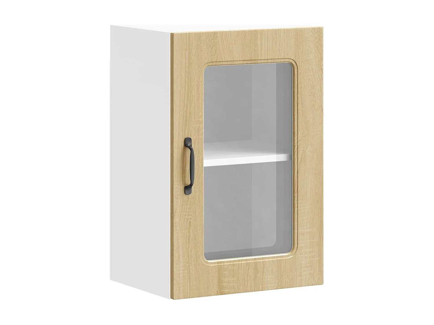 Armoire murale de cuisine avec porte vitrée "Kalmar" en bois d'ingénierie chêne Sonoma