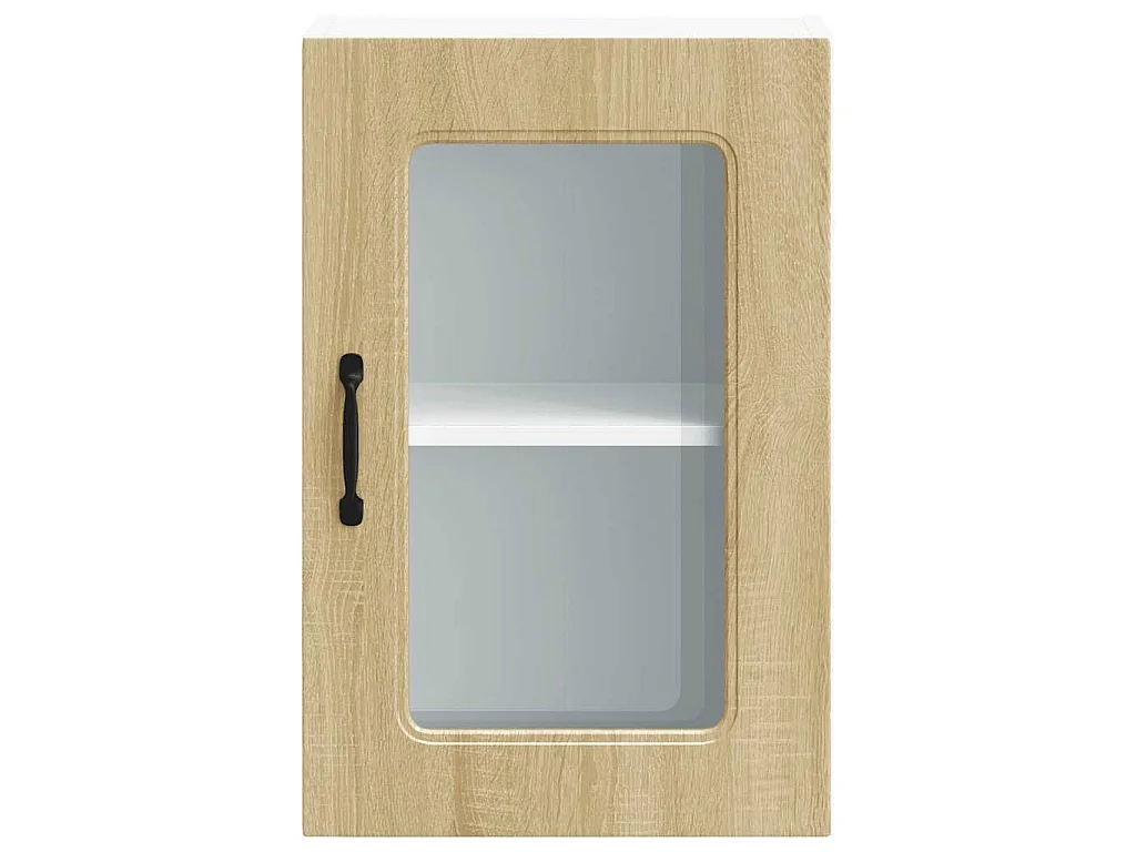 Armoire murale de cuisine avec porte vitrée "Kalmar" en bois d'ingénierie chêne Sonoma