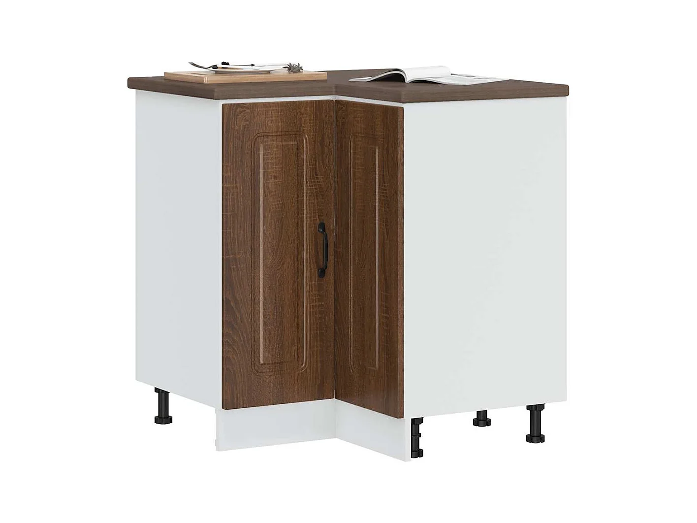 Armoire d'angle de cuisine Kalmar chêne marron bois ingénierie