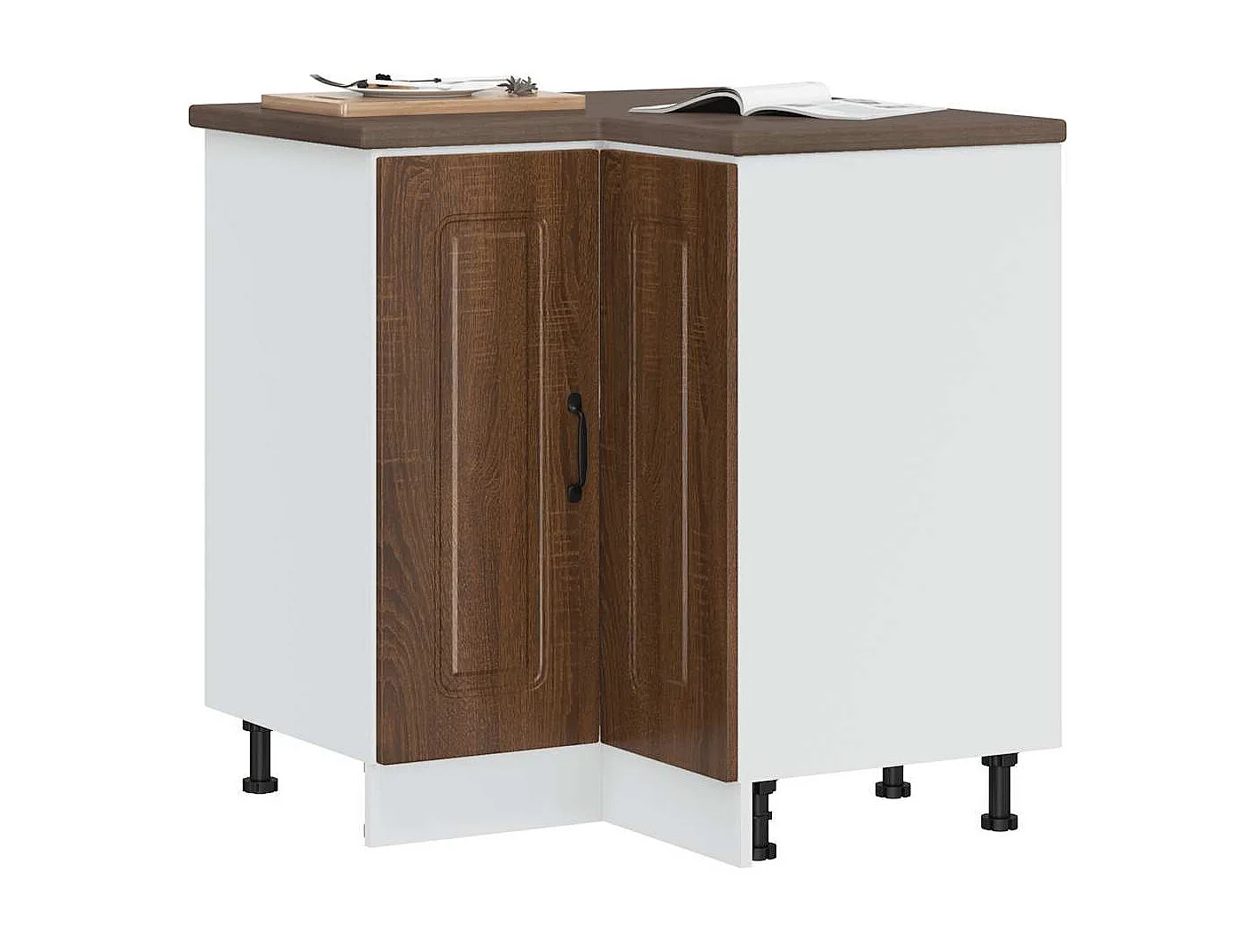 Armoire d'angle de cuisine Kalmar chêne marron bois ingénierie