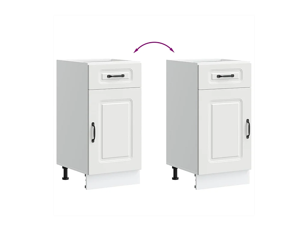 Armário de cozinha baixo Kalmar madeira artificial branca