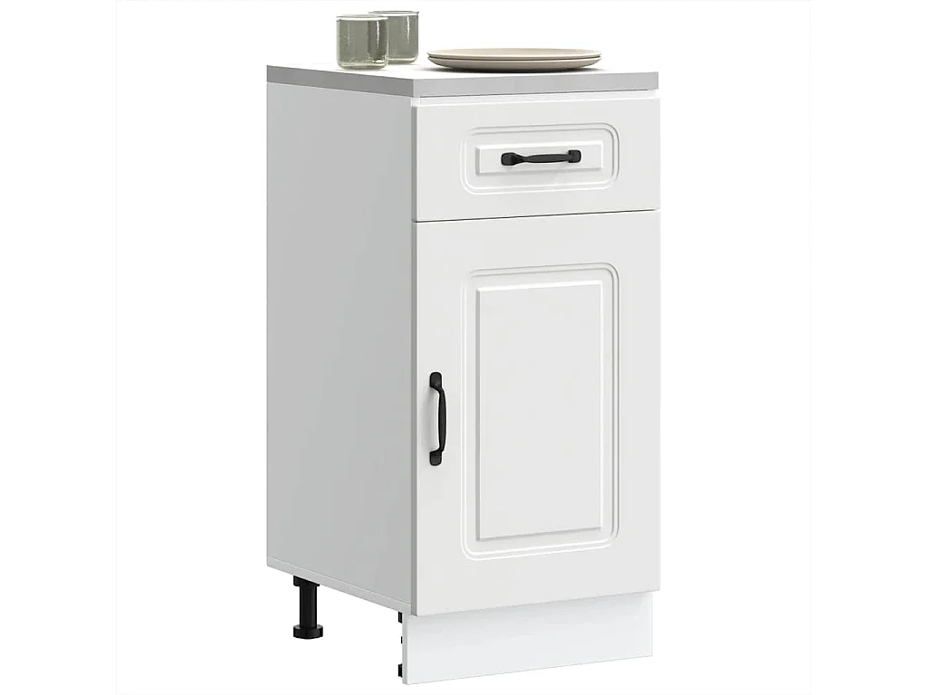 Armoire de cuisine Kalmar blanc bois d'ingénierie