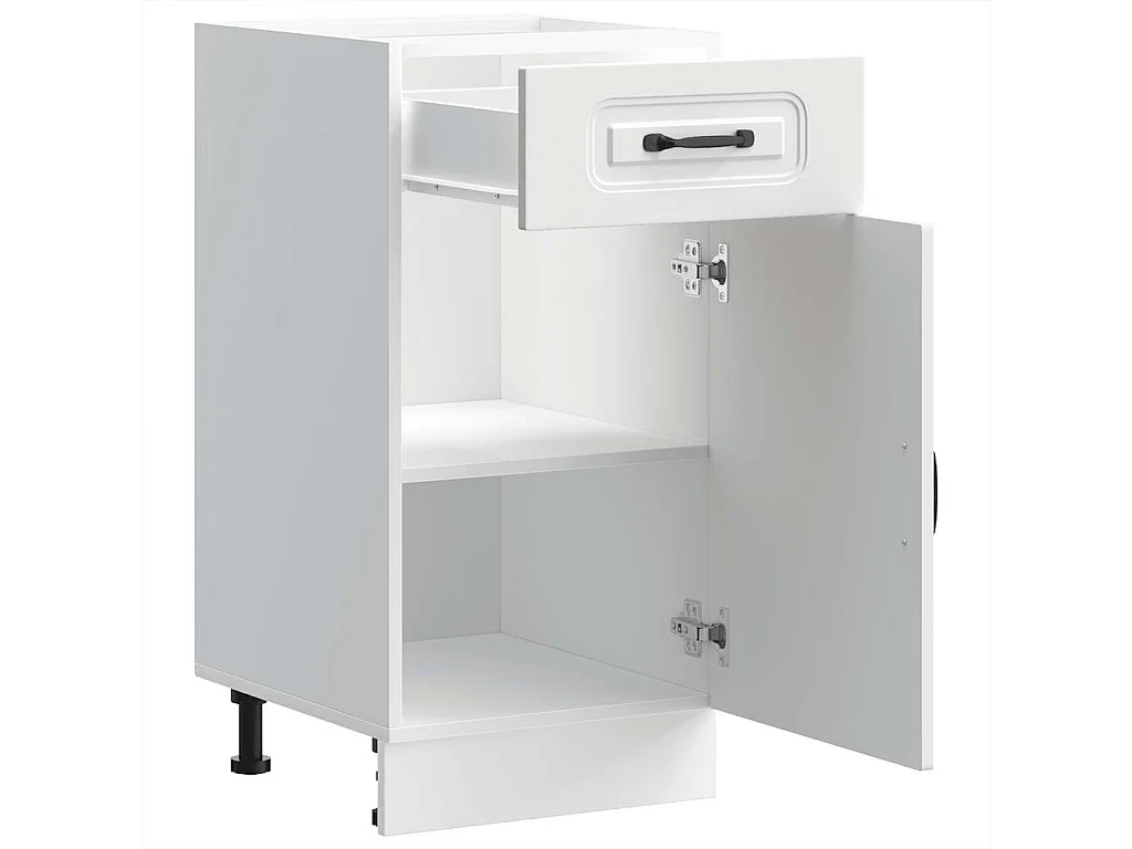 Armoire de cuisine Kalmar blanc bois d'ingénierie