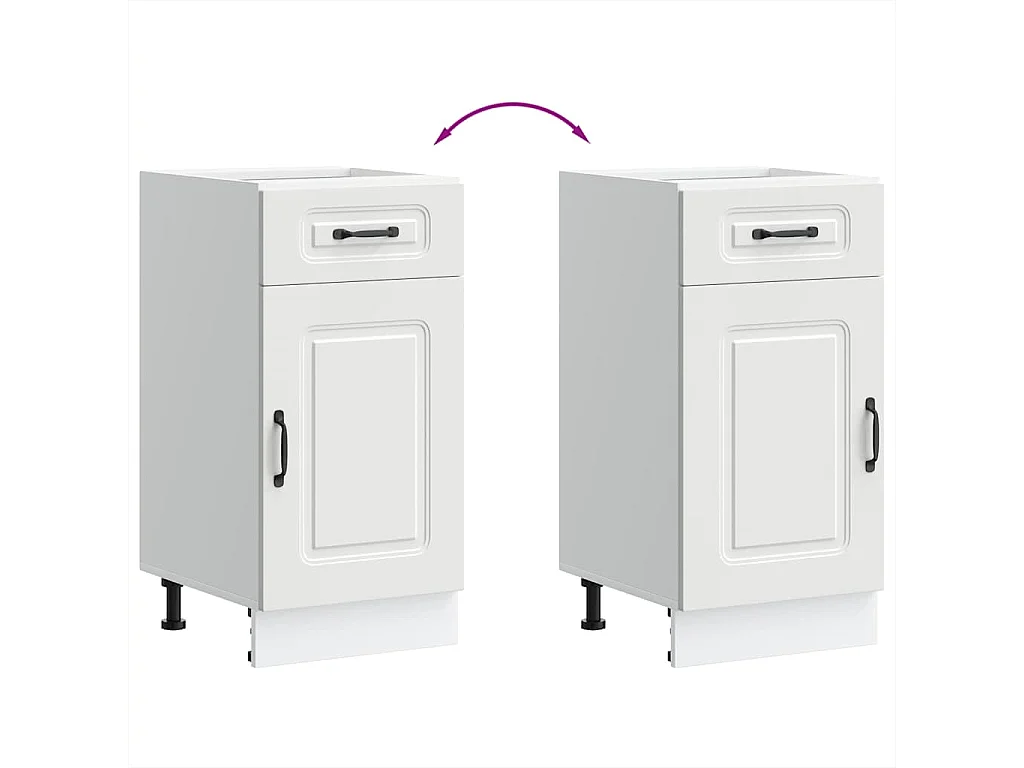 Armoire de cuisine Kalmar blanc bois d'ingénierie