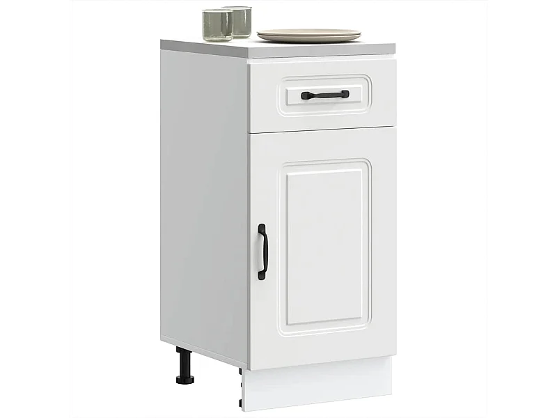Armoire de cuisine Kalmar blanc bois d'ingénierie