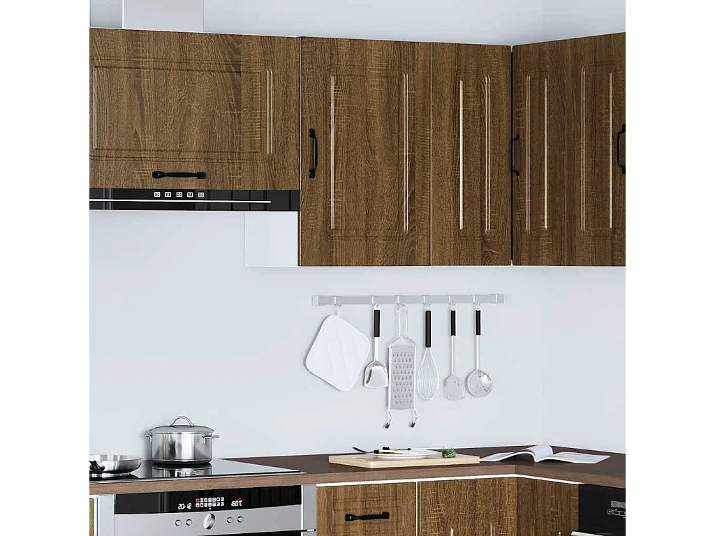 Armoire murale de cuisine Kalmar chêne marron bois d'ingénierie