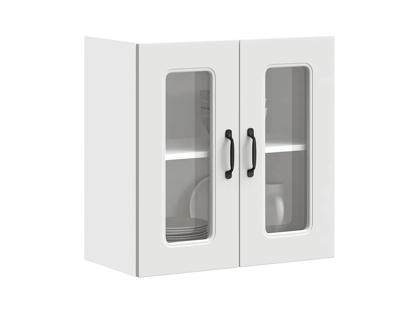 Armoire murale de cuisine avec porte en verre Kalmar blanc