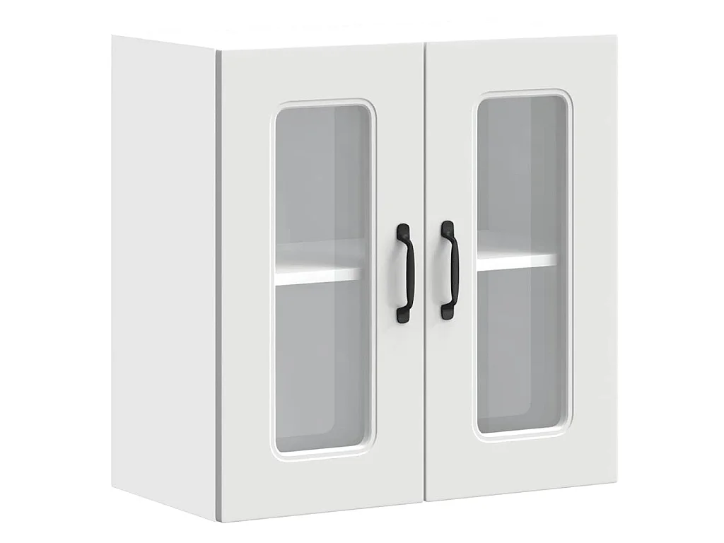 Armoire murale de cuisine avec porte en verre Kalmar blanc