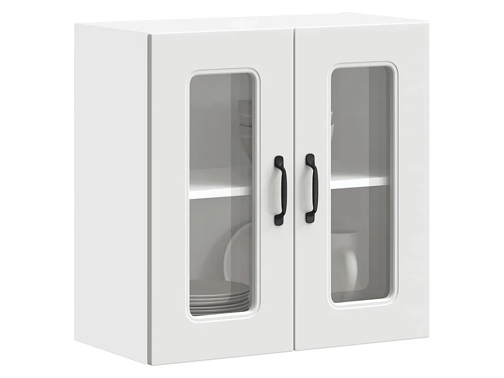 Armoire murale de cuisine avec porte en verre Kalmar blanc