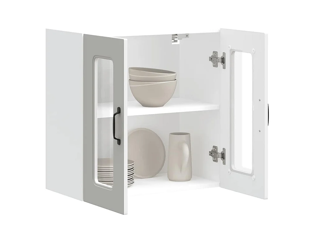 Armoire murale de cuisine avec porte en verre Kalmar blanc