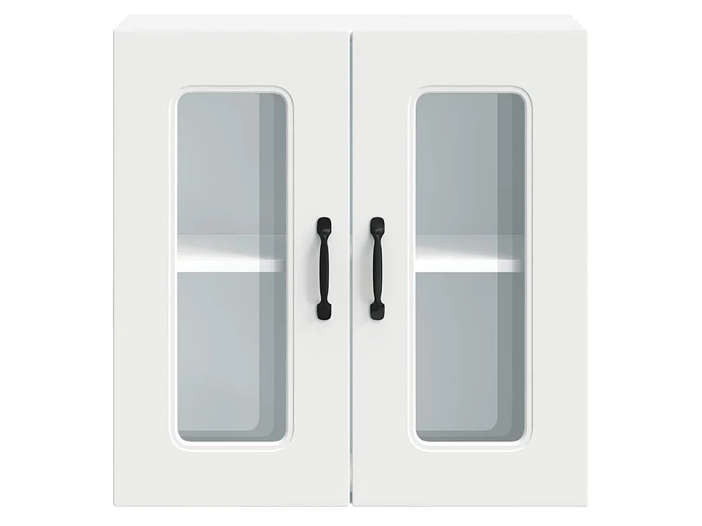 Armoire murale de cuisine avec porte en verre Kalmar blanc