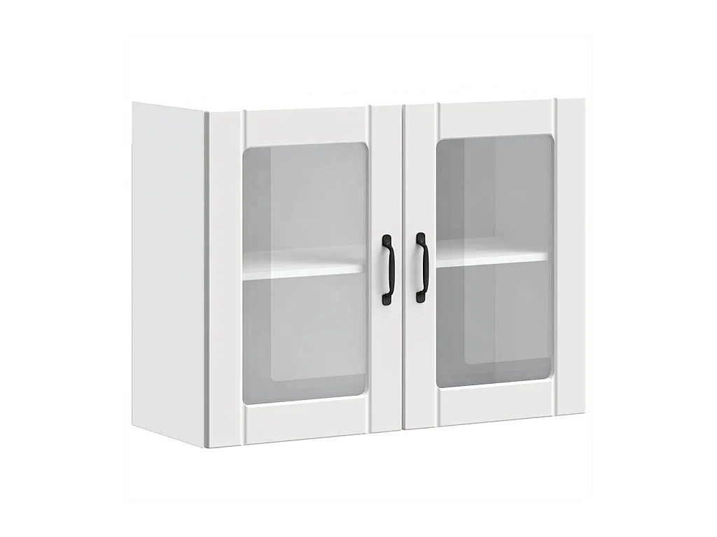 Küchen-Hängeschrank mit Glastür Lucca Weiß Holzwerkstoff