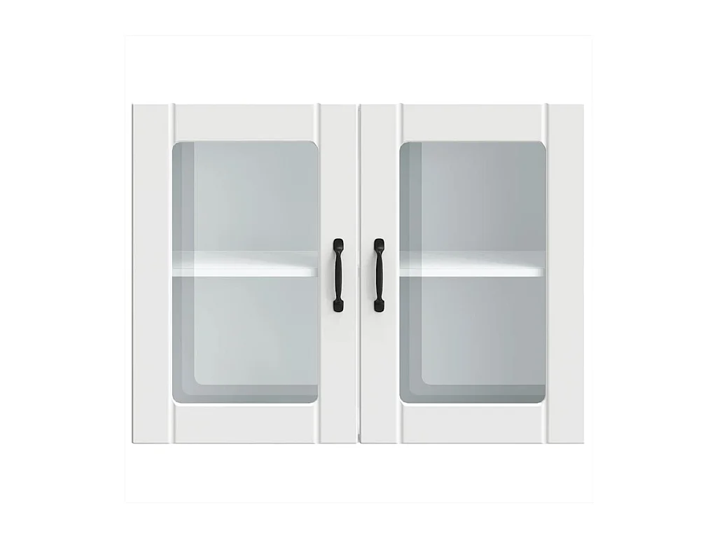 Küchen-Hängeschrank mit Glastür Lucca Weiß Holzwerkstoff