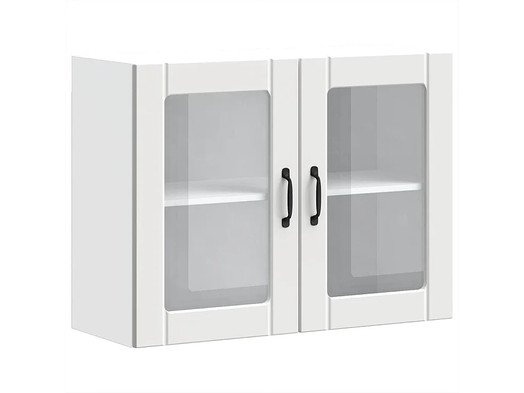 Armoire murale de cuisine avec porte en verre Lucca blanc