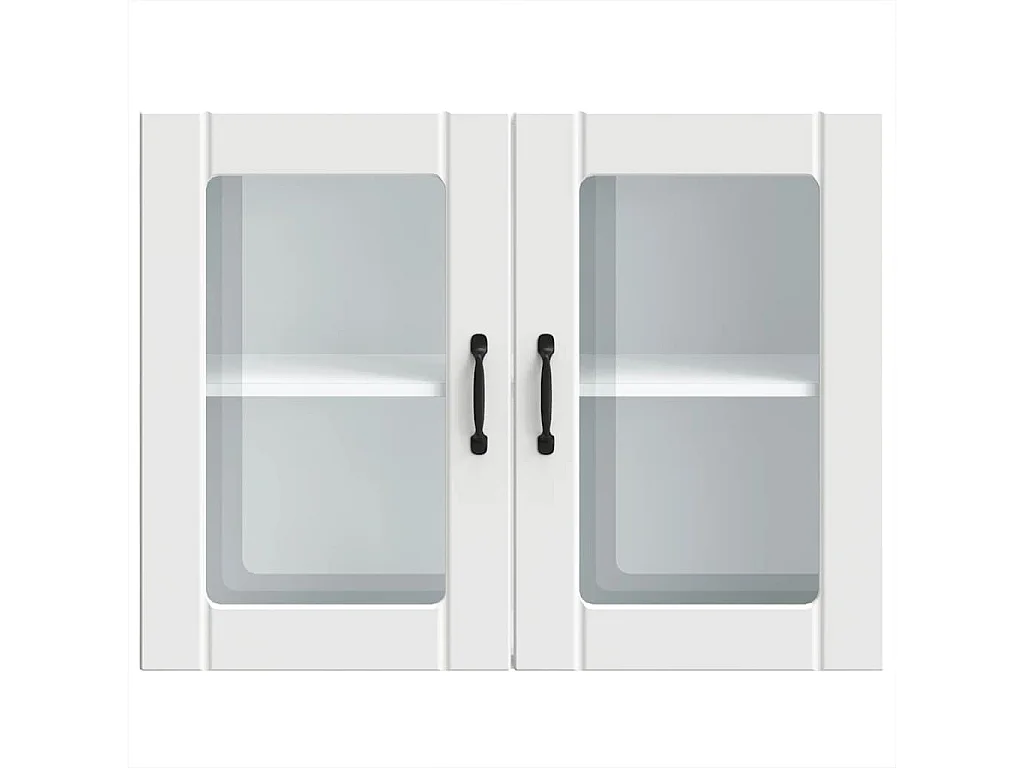 Armoire murale de cuisine avec porte en verre Lucca blanc