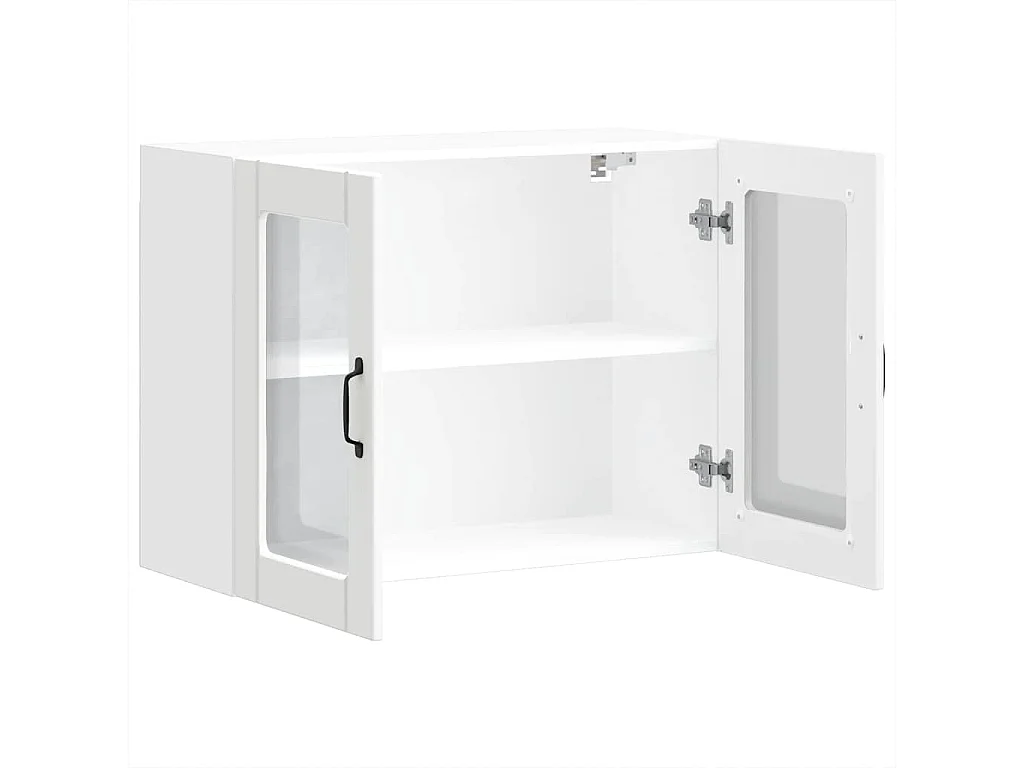 Armoire murale de cuisine avec porte en verre Lucca blanc