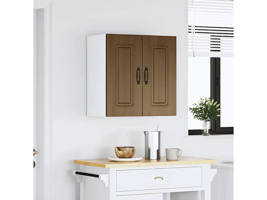 Armoire murale de cuisine Kalmar chêne marron bois d'ingénierie