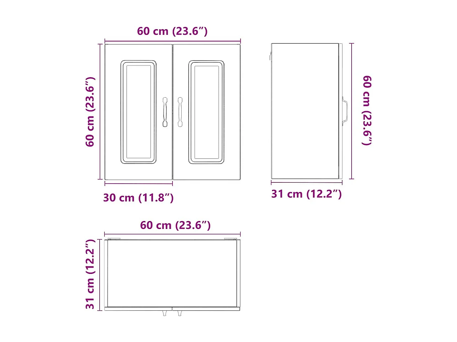 Armoire murale de cuisine Kalmar chêne marron bois d'ingénierie