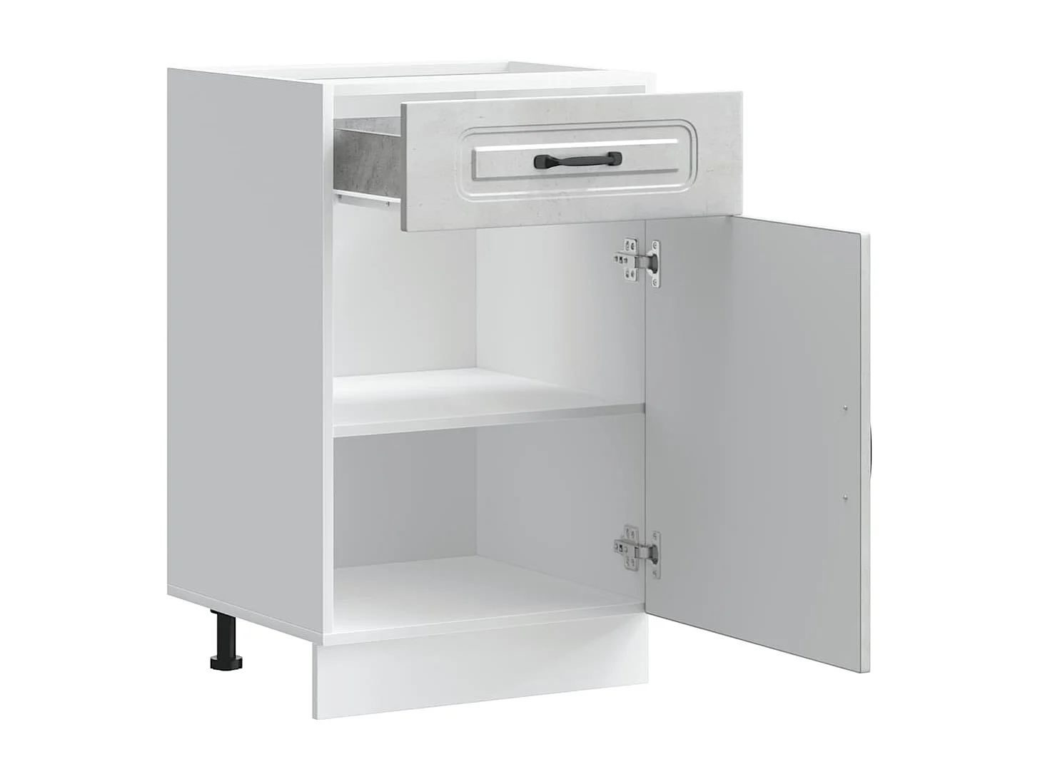 Armoire de cuisine Kalmar gris béton bois d'ingénierie