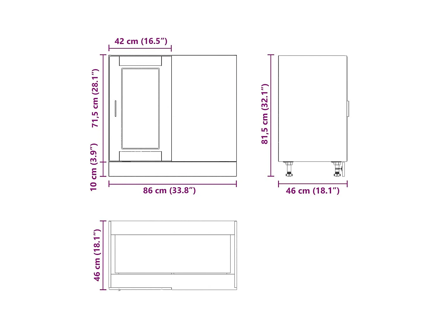 Armoire de cuisine Porto blanc bois d'ingénierie