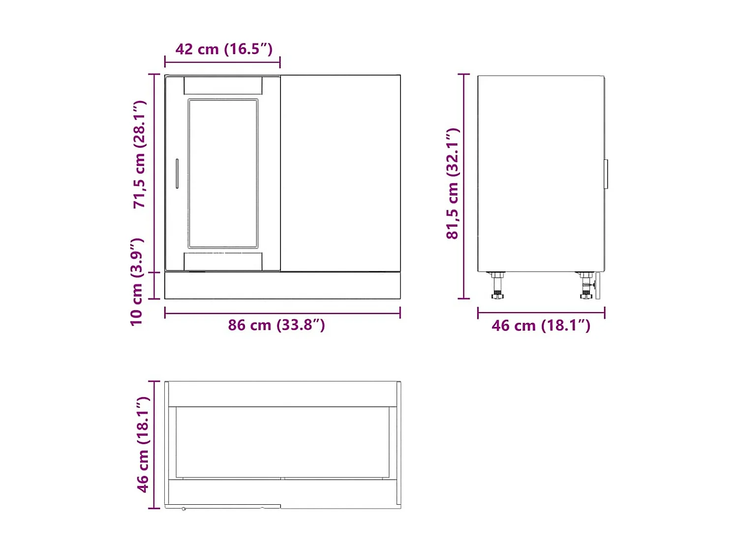 Armoire de cuisine Porto blanc bois d'ingénierie